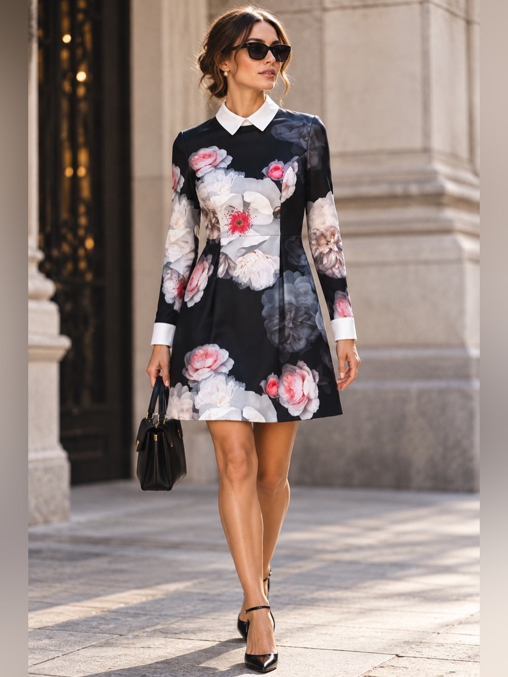 Ted Baker Kaleesa Chelsea Flower Collard Sheath Dress Size 8 US Ted Size 3 Chic